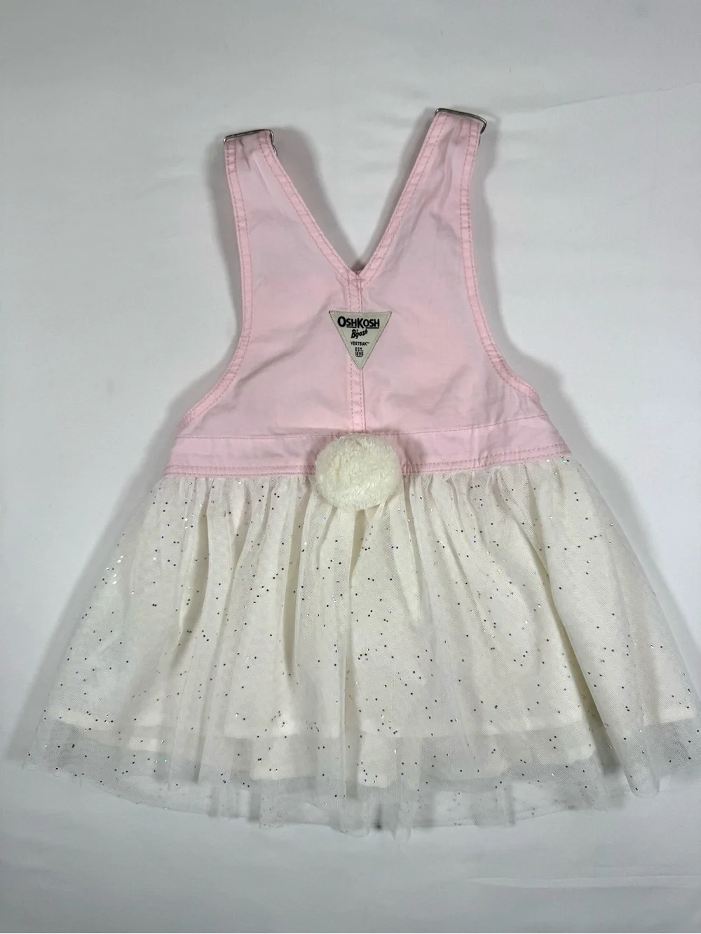 OSHKOSH Girls‎ Bunny Tail Tulle Jumper Dress 2T Easter Cottagecore Balletcore